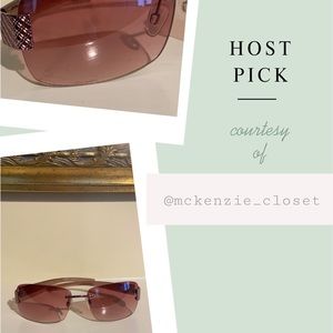 Oscar De La Renta Purple/Pink Ombré Rimless Sunglasses Shades & Case